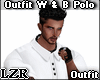 Outfit White Black Polo