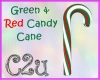 C2u~ Grn/Red Candy Cane