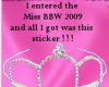 Miss BBW Contest sticker