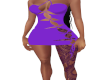 purple short dress+tatoo