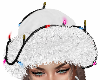 White Xmas Hat W/Lights
