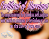 {MM}Our Wedding Certif