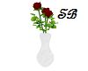 SB* White Vase/Roses