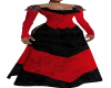 Red Black Nan Slit Dress