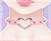 琴. Heart choker pink