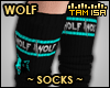 !T WOLF Cyan Socks