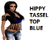 HIPPY TASSEL TOP BLUE