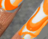 Orange marble nails
