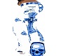 blue female cross pants