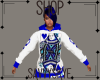 Blue Q of Hearts Hoodie