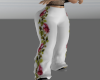 F Baggy White/Roses Pant