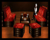 Red and Gold sofa Set
