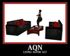 LIVING ROOM SET BLK&RED