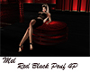 Red Black Pouf 4P