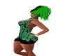 green on black lace