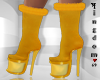 Yellow, Fur Boots