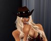 dark brown hat