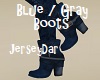 Blue/Gray Ankle Boot