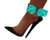 Black/Aqua Bow Pumps