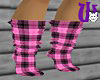 Plaid Socks pink