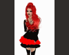 Black red mini dress