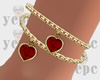 Heart Anklet Red