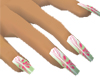 Green & Pink nails