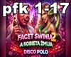 Facet świnia, a kobieta