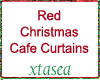 Red Xmas Cafe Curtain