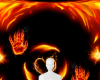 Fire hands background