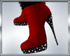 Red & Black Fur Boot