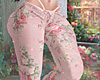 flowers pink jeans