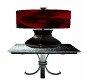 Red and black end table