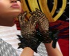 fishnet gloves with bows