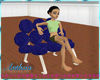 Blue Velvet Cuddle Sofa