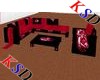 [Ka]Red Rose Black Couch