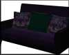 Purple Teal & Black Sofa