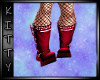 ! Kpop Stripe Boots Red