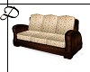 D's Tan Wood Sofa