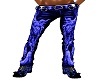 Blue Skull Leather Pants