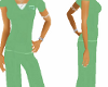 Green nurse scrubs slim