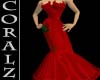 Elegant Red Rose Gown