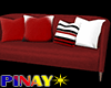 Crimson Curvy Sofa