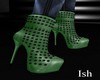 Spike Green Heels