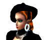 black hat with red hair