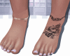 foot flower tattoo