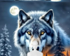 Winter wolf background