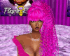 Long Pink Curly Ponytail