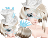 Wedding hat/Blue feather