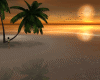 a sunset on the island